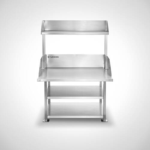 Edelstahl-Packtisch Typ AT-2B-AB 120-80 - stabiler Arbeitsplatz für Versand und Verpackung, ID 25-60747 Edelstahl-Packtisch Typ AT-2B-AB 120-80 - stabiler Arbeitsplatz für Versand und Verpackung, ID 25-60747