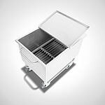 Tub trolley with right-angled corners, ID 15-60251 with optional lid and grating insert 