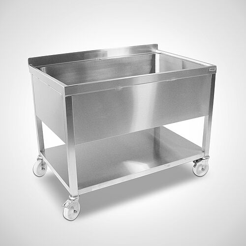 Mobile sink unit type SPT-1B/OA without dripping surface, base with shelf 