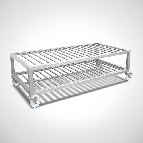 2-tier draining trolley with hygienic round steel grid type ATRW-RS 2E 160-80, ID no. 24-63118-8