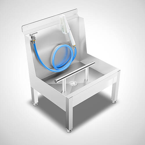 Boot Washing Trough with 1 STWR-Type Hand Brush, Item No. 16.00.00.26 