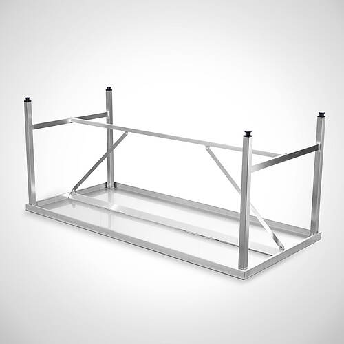 Work table for self-assembly type AT-H-Z 200-90, Art. No. 21.00.19.99, photo shows fully assembled table - underside of table top 