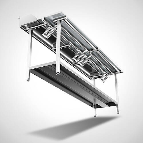 Ergonomischer Stufenarbeitstisch Highline Typ SAD-B 240-70 HL mit 1 Ablageboden, Art.-Nr. 33.00.04.53 