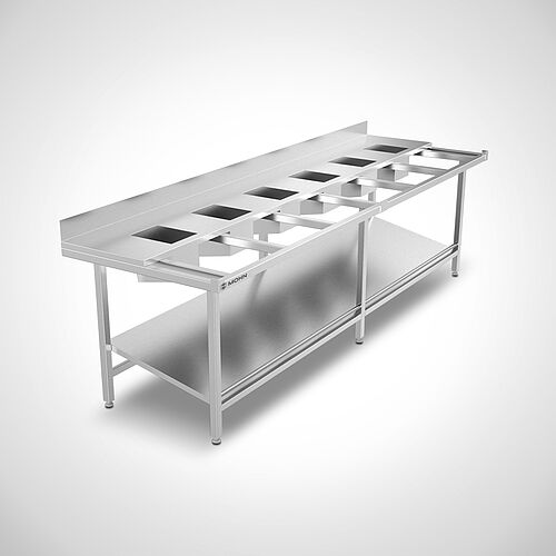 Cutting table / sorting table with discharge chutes type ZST-1-6, art. no. 20.00.23.00 without HDPE-500 cutting plate 