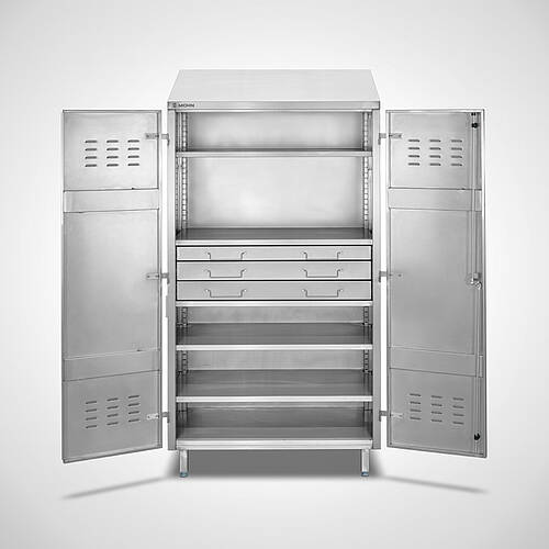 Werkstatt-Ablageschrank aus Edelstahl mit 3 Schubladen Typ WZ-ASD-S 111-62 SON, ID 25-61511 