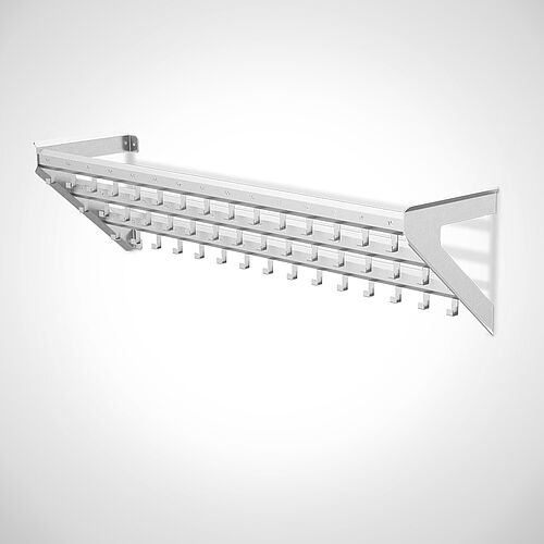 Wall-mounted work coat hook rail made of stainless steel, type KHL-W 3x15 Ecoline, art. No. 18.00.04.25 