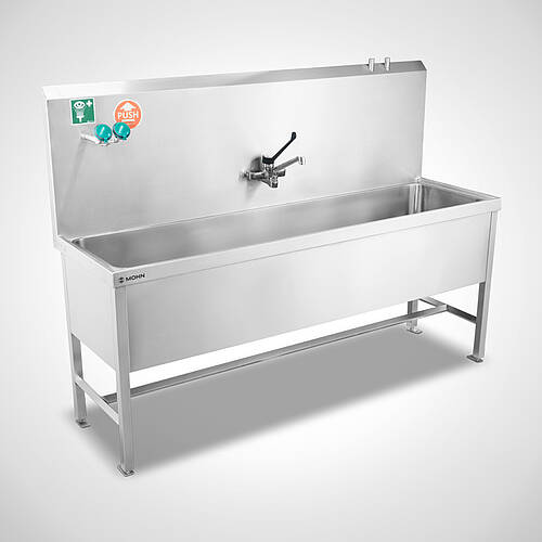 Teilewaschplatz mit 4 Standfüßen Typ TW-G-S 200/59 SON mit optionalem Einhebelmischer und Augendusche, 25-60703-11.1 