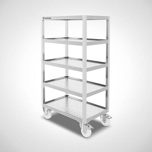  Beaded edge shelf trolley type WRRW-G-5 90/56 with perforated shelves, ID no. 23-63947