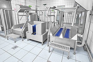 Hygieneschleuse Clean-Check mit integrierter Stiefelreinigungsmaschine Typ Boot-Master Highline, Art.-Nr. 10.00.10.00 