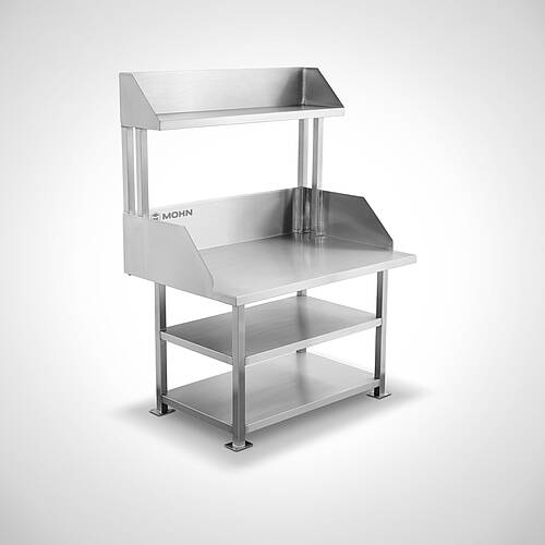 Edelstahl-Packtisch Typ AT-2B-AB 120-80 - stabiler Arbeitsplatz für Versand und Verpackung, ID 25-60747 Edelstahl-Packtisch Typ AT-2B-AB 120-80 - stabiler Arbeitsplatz für Versand und Verpackung, ID 25-60747