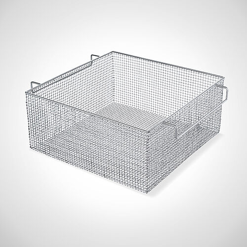 Sieve insert made of stainless steel wire mesh type SES-MD 10-10, height: 250 mm, Art. No. 41.00.00.47, suitable for standard trolleys according to DIN 9797 