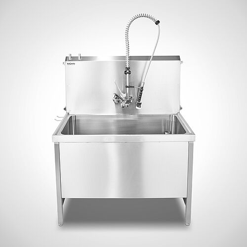 Parts washing station with feet Type TW-S 120-65 with optionally dish shower, art. no. 12.00.00.61+93.00.00.36 