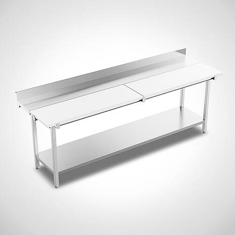 Stufenarbeitstisch Highline mit Zwischenboden (Ablageboden) Typ SAH-B-240-70 HL | Mohn GmbH