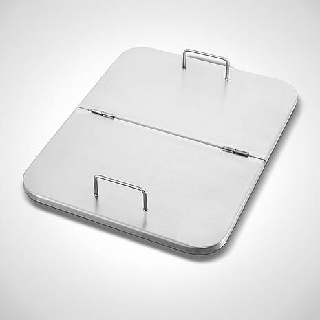 Deckel 2-geteilt klappbar aus Edelstahl für Behälterwagen | Mohn GmbH