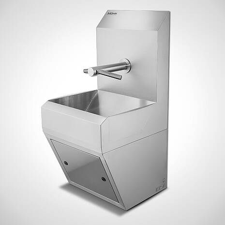 Handwaschbecken Ecoline mit Dyson Tap (AB11) Edelstahl-Auslaufhahn mit Händetrocknung