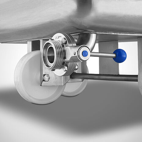 Plate-valve drainage for meat trolleys | Mohn Company Germany