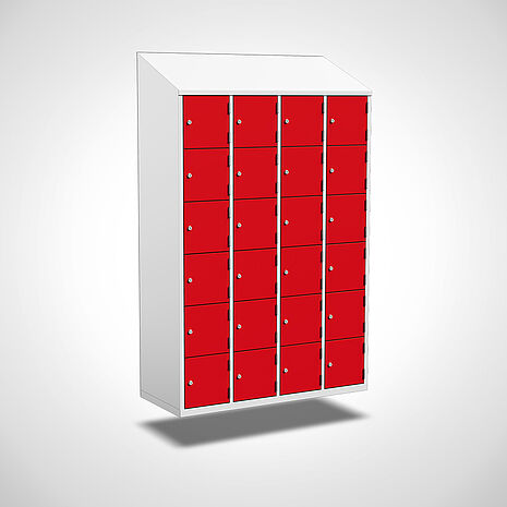 Wall-mounted compartment cupboard made of powder-coated sheet | Mohn GmbH