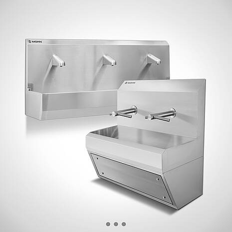 Hygienetechnik - Handwaschrinnen aus Edelstahl | Mohn GmbH
