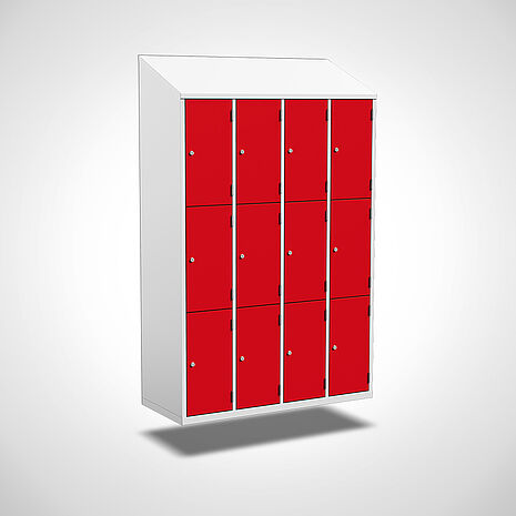 Wall-mounted compartment cupboard made of powder-coated sheet | Mohn GmbH