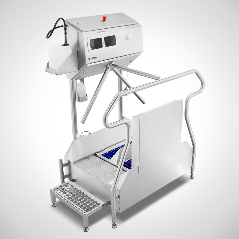 Stainless steel sole cleaning and hand disinfection hygiene station