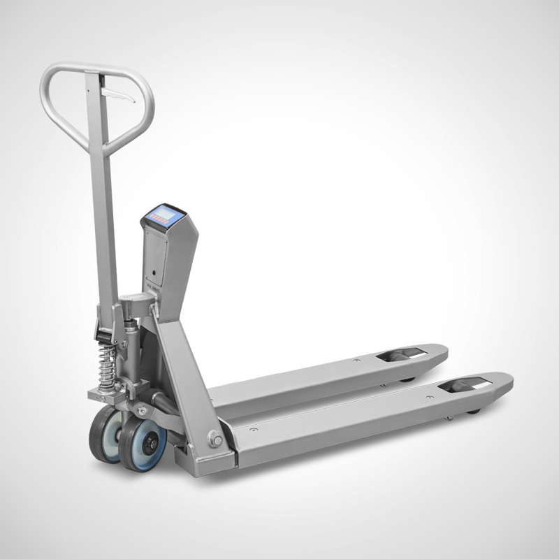 Hand pallet truck with scale 100 stainless steel Mohn GmbH