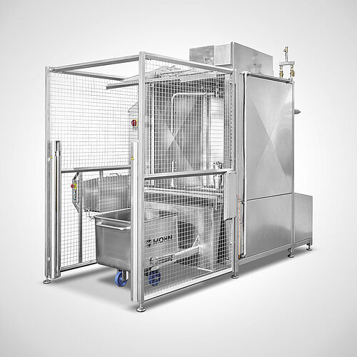 Cabin washing system Type KWA-200 for bin trolleys with safety fence, item no. 11.10.02.70 