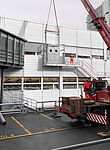 Large-room cabin washing system Type KWA-UGR - insertion in the building wing with a crane 