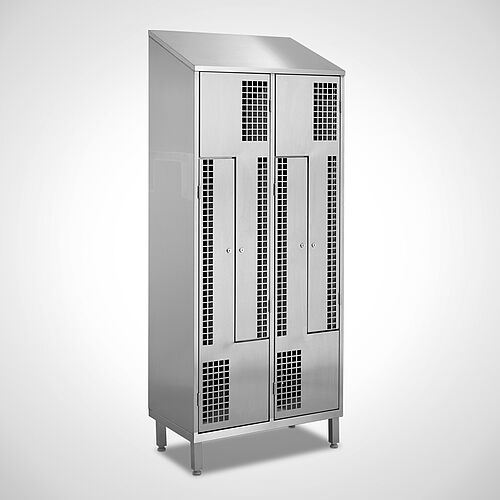 Z-shape locker Type GSZ-AF-VA-EU 2 compartments-400 mm compartment widt, art. no. 45.10.07.03 