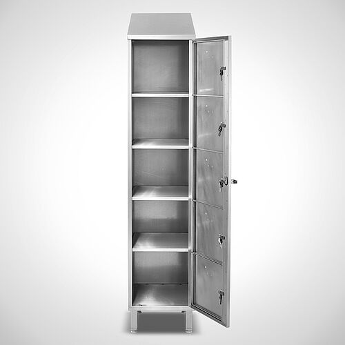 Laundry output cupboard Type WAS-AF-VA-EU-1-5 (5 compartments), art. no. 45.10.07.54 (open central door) 