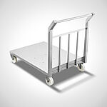 Transport trolley made of stainless steel with perforated loading area Type TWV-EG-SON GELOCHT, ID 22-60328