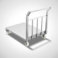 Transportwagen aus Edelstahl mit gelochter Plattform Typ TWV-EG-SON-GELOCHT, ID 22-60328