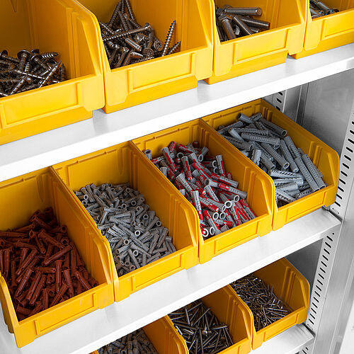 Detail: Open fronted storage