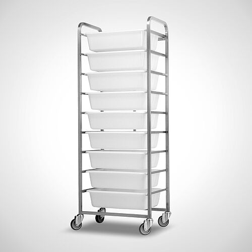Ingredients trolley made of stainless steel with plastic container Typ ZW-9, art. no. 49.00.00.88