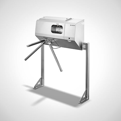 Soap dispenser with rack and drop-arm turnstile Type Soap-Control SR-Droparm-1 "Ecoline, pass-through direction from right to left, item no. 11.10.07.82 