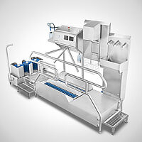 Hygiene station Check-In-Station II Highline with optionally boot cleaning station Type Boot-Star I-M