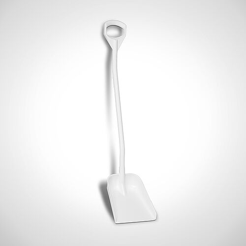 Ergonomic shovel made of food-safe plastic Type SCH-K/K in white color, art. no. 00.05.61.15 