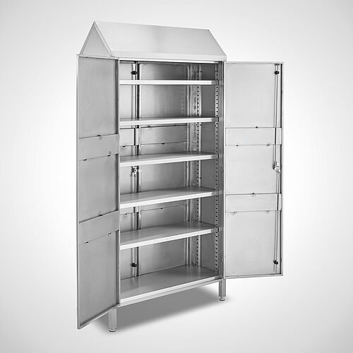 Stainless steel utility store cabinet