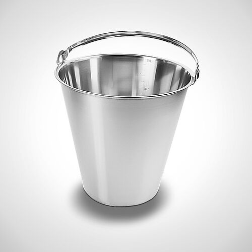 Stainless steel bucket without reinforced floor band (volume 15 ltr.), item no. 48.00.00.01 