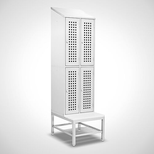 Locker, two-storey Type GS2-SB-VA-EU 2nd compartment-300 mm, art. no. 45.10.04.32 (view left) with opt. shoe rack 