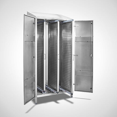 Cabinet with vertical extensions made of stainless steel Type VSD-100-60, item no. 44.20.00.27 