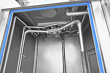 Cabin washing system Type KWA-300, upper nozzle system as seen from the front flap 