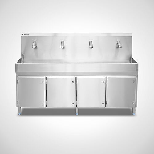 Base cabinet with feet Type US-WR-HL-4/ 41, item no. 12.00.03.34 with optional sensor hand wash basin Type HWB-HL 4/41, item no. 12.00.01.64 