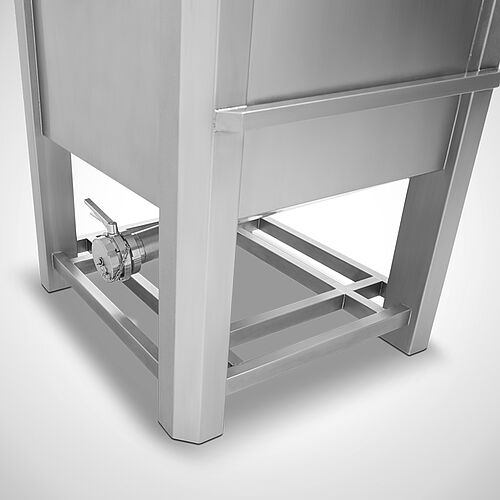Stainless steel tomato purée bin Type TOMA-B 830, ID 16-64291, bin bottom 