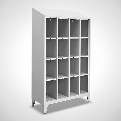Compartment cabinet without doors made of powder-coated sheet steel type FS4-AF-ST-EU-O, art. no. 45.00.06.36