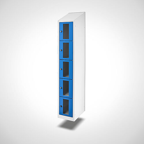 Wall-mounted compartment cupboard with acrylic glass doors Type FSA5-WH-ST-EU 1 compartment with 300 mm compartment width, item no. 46.00.05.40 