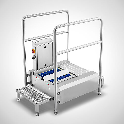 Pass-through sole cleaning machine Type Sole-Star 800 Ecoline, right hand version, item no. 11.10.08.38 