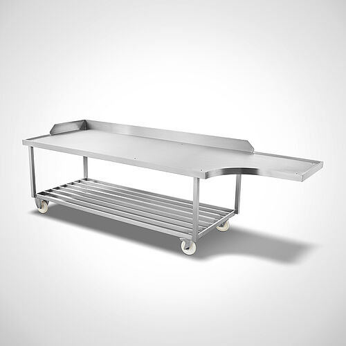 Mobile filling table made of stainless steel Type FR-R 300-100 (custome made) substructure with storage grate, ID 21-61800 