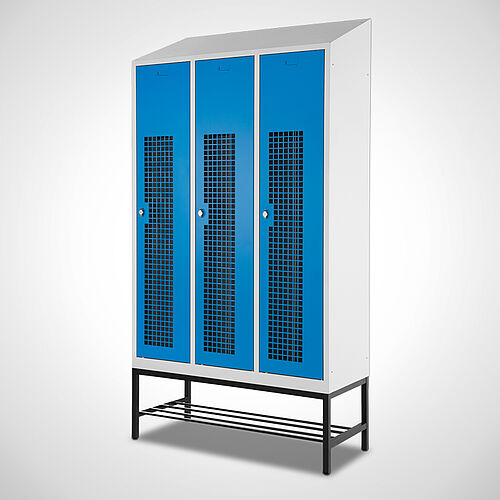 Locker with base frame Type GS1-UG-ST-EU 3/4, art.-no. 45.00.00.75, with opt. shoe rack 