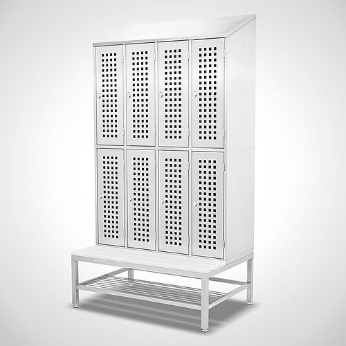 Locker, two-storey Type GS2-SB-VA-EU 4th compartment-300 mm, art. no. 45.10.04.36 (view right) with opt. shoe rack
