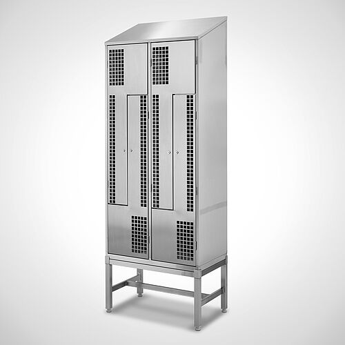 Z-shape locker Type GSZ-UG-VA-EU 2 compartments-400 mm compartment width, art. no. 45.10.07.05 